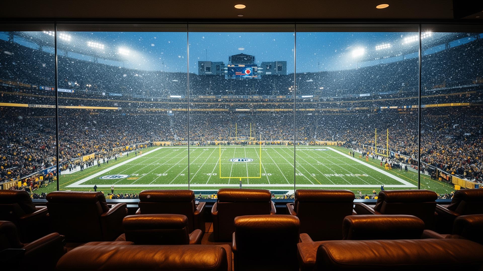 Premium seating view at Lambeau Field, home of the Green Bay Packers
